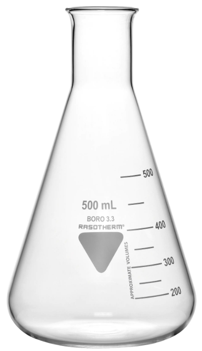 - JUSQU’À RUPTURE DE STOCK -  ERLENMEYER VERRE BOROSILICATE 3.3 COL ETROIT ET GRADUATION CAPACITE 25 ML ( X 10 )